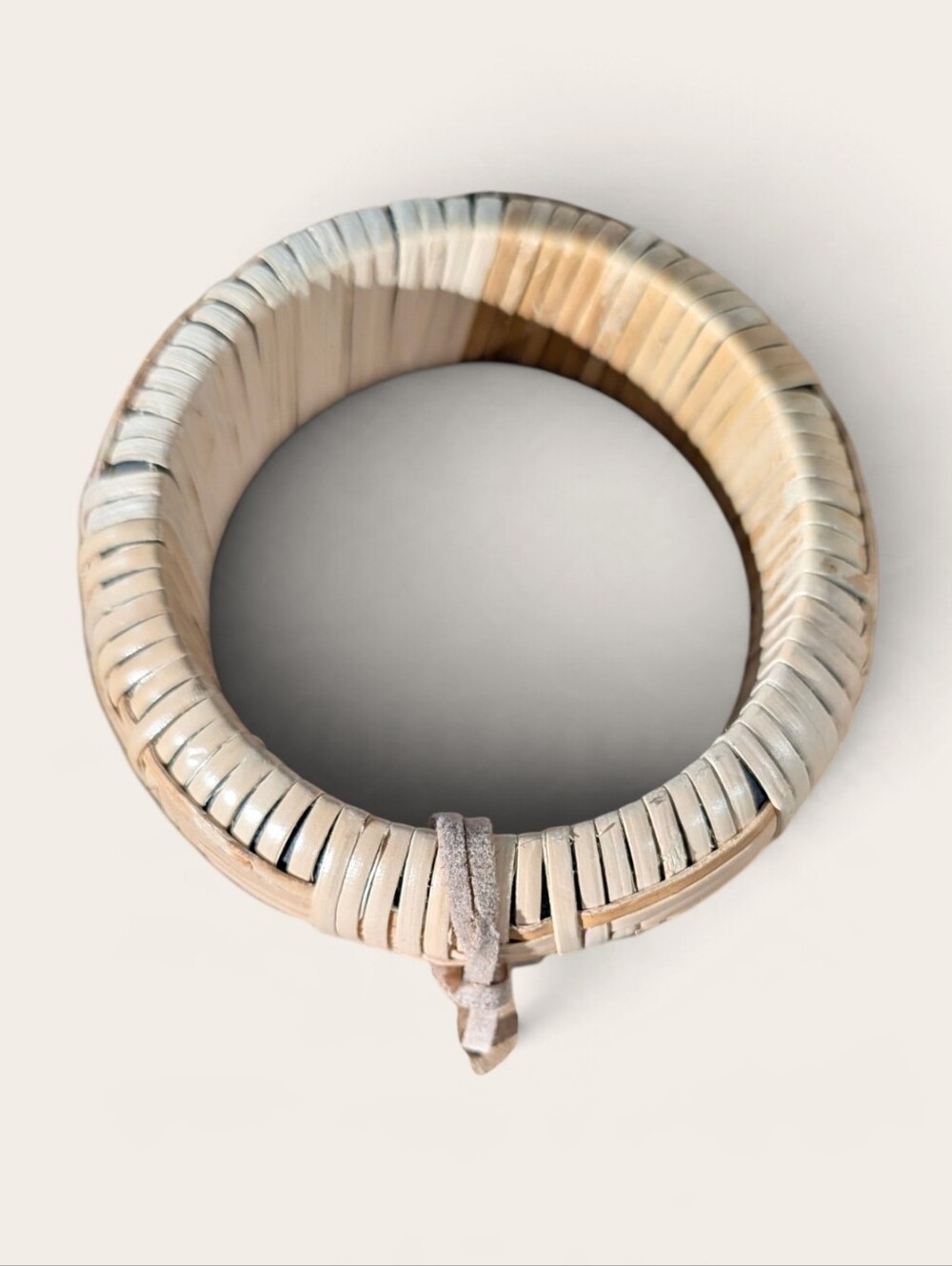 Neutral Woven Rattan Bangle Bracelet
